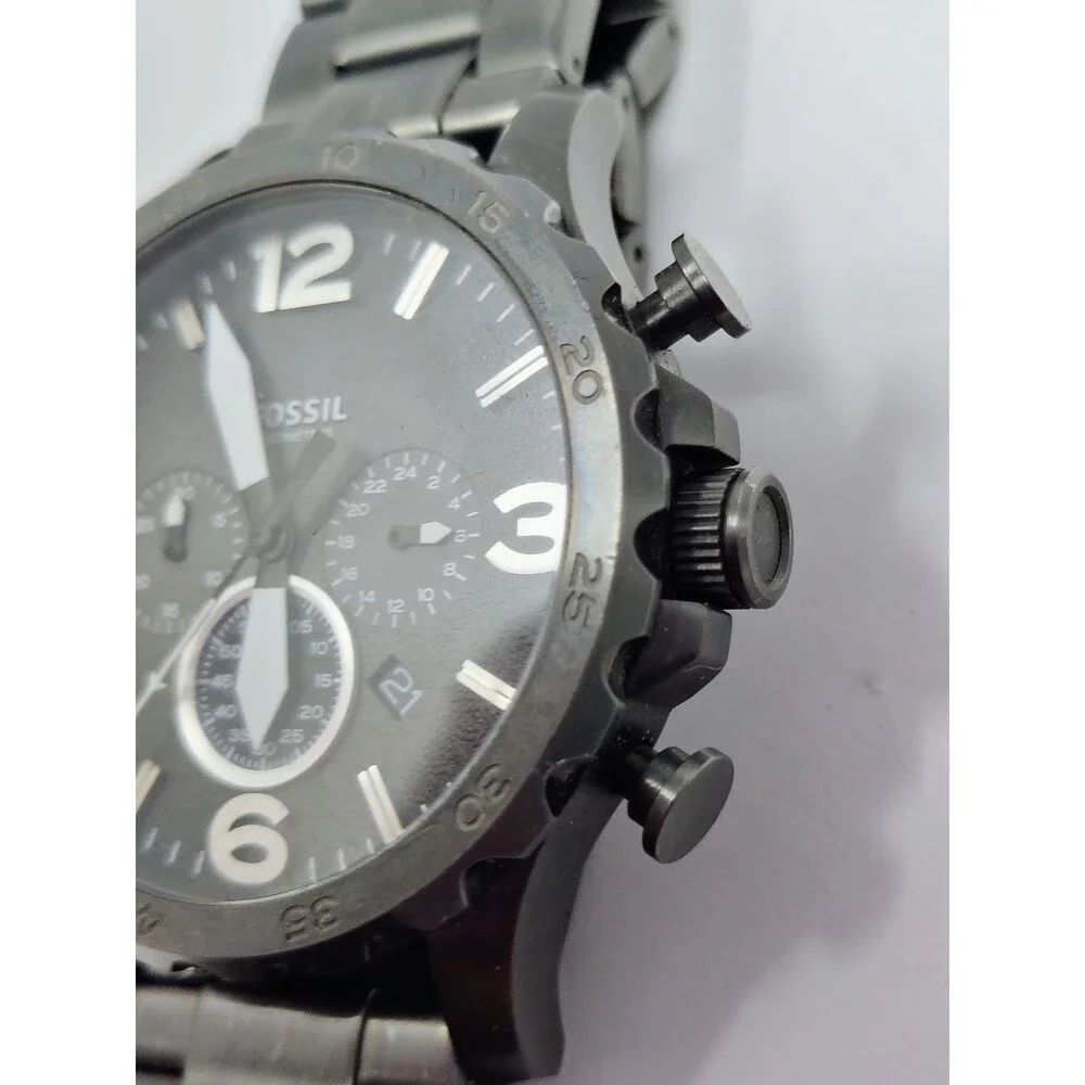 Fossil JR1437 Nate Chronograph Smoke Stainless Steel Men's Watch